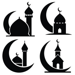 Mosque on the moon for the Islamic Ramadan festival