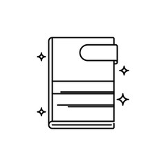 Hardcover Notebook Icon Outline Vector, Modern minimalist style for your design needs.