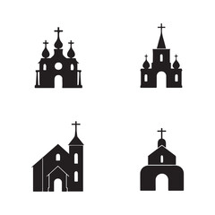 Church silhouettes, gothic architecture, religious buildings 
