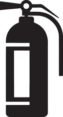fire extinguisher silhouette, black and white silhouette, vector and illustration