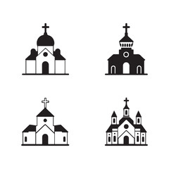 Church silhouettes, gothic architecture, religious buildings 