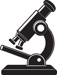 microscope silhouette, black and white silhouette, vector and illustration