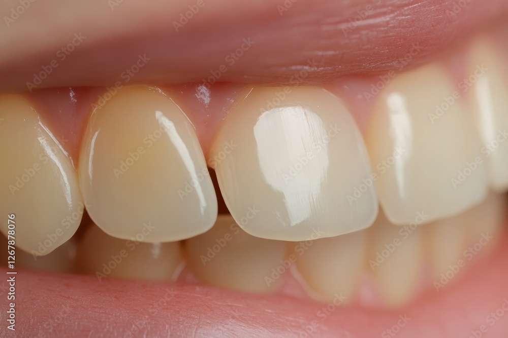Poster Before and after whitening treatment showcasing a close up view of teeth with significant improvements in brightness. Generative AI