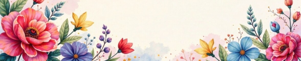 Watercolor background with colorful floral patterns, patterns, flowers, colorful backgrounds