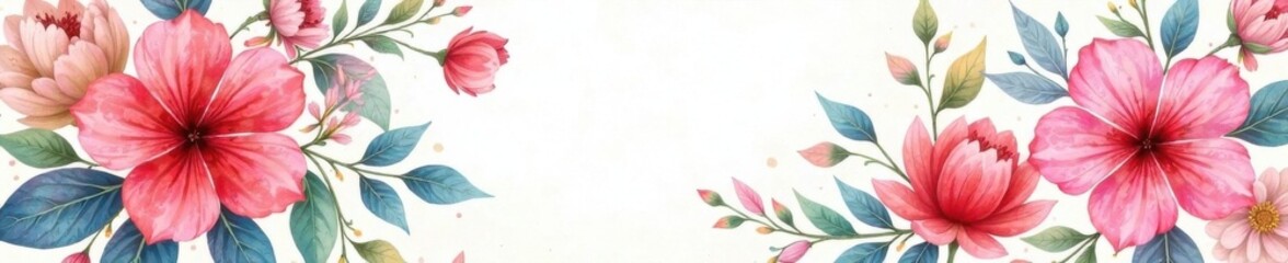Watercolor Brush Background with Floral Patterns, floral patterns, flower power