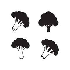Broccoli silhouettes, botanical illustration vector art, minimalist vegetables