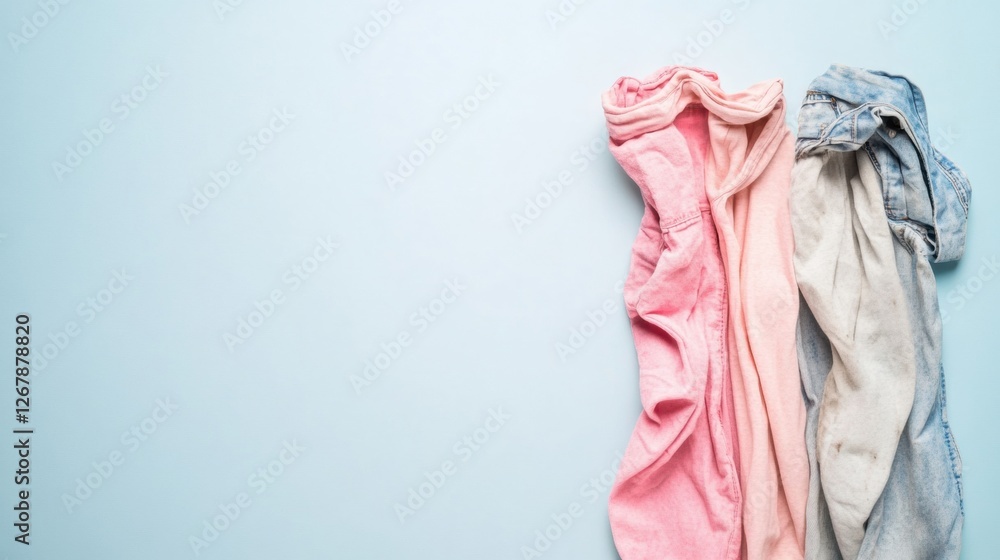 Poster comparison of dirty and freshly laundered clothes showcasing the difference in cleanliness and fresh