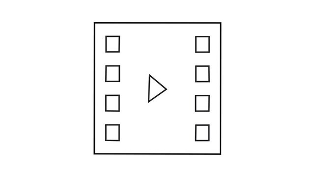 Media video player animation for user interface controls streaming playback navigation and interactive multimedia projects on white background.







