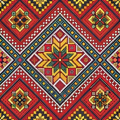 Illustration of ukrainian folk seamless pattern ornament ethnic ornament background.