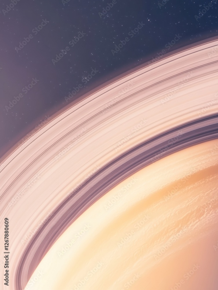 Aufkleber detailed view of a planet with majestic rings and cosmic background in a vast galaxy. generative ai