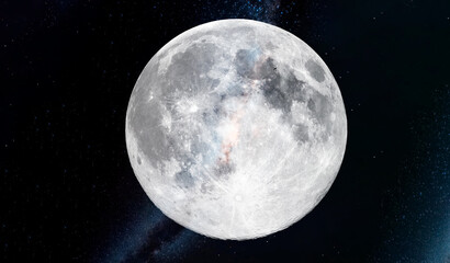 Fototapeta premium Beautiful moon in one of its phases on a black background