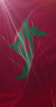 Morocco flag. 4K Vertical. Loop