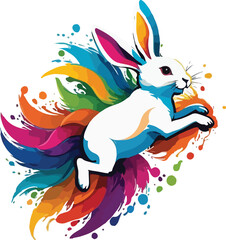 Colorful Rabbit vector design, Rabbit logo and icon Design, Rabbit Illustration vector design