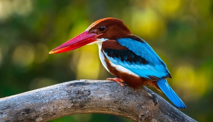the white throated kingfisher halcyon smyrnensis also known as the white breasted kingfisher yala national park sri lanka