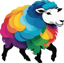 Sheep Illustration vector design, Sheep logo and icon Design, Colorful Sheep vector design