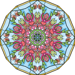 Colorful cute Mandalas. Decorative unusual round ornaments.