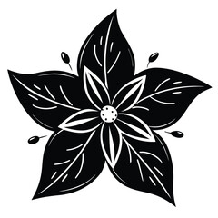 Jasmine flower black and white abstract flower