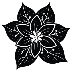 Jasmine flower black and white abstract flower