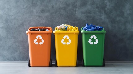 Smart waste bins using AI to sort and recycle trash, urban green technology