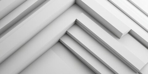 Fototapeta premium Abstract Minimalist Design with White Geometric Shapes and Lines