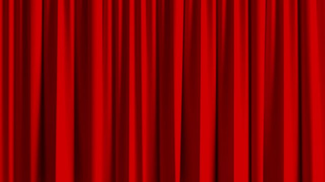 un rideau rouge recouvre l'image puis tombe - transition vid&eacute;o