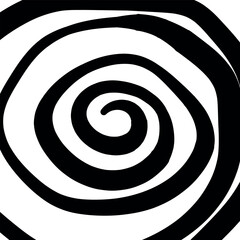 Swirl hypnotic black and white spiral. Monochrome abstract background. Vector flat geometric illustration.Template design for banner, website, template, leaflet, brochure, poster.