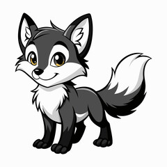 Cute Cartoon wolf  Vector Illustration