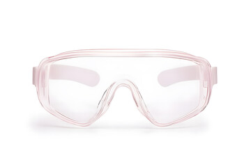 Fototapeta premium Protective eyewear: transparent plastic safety goggles for eye protection in various work environments. Prevents debris, chemical splashes, and impact hazards.