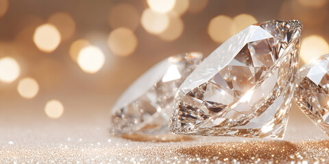 Luminous facets illuminate luxury in this captivating diamond display. A precious arrangement sparkles with precision, promising elegance.