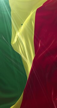 Flag of Senegal. 4K Vertical. Loop