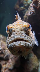 Its spiny fins and camouflage-blended colors create a striking display of natural defense and adaptation.