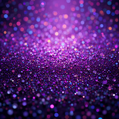 Dark purple glitter sparkle background with shimmering confetti texture for festive invitations and celebrations