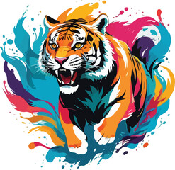 Colorful Tiger vector design, Tiger logo and icon Design, Tiger vector design
