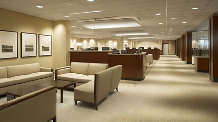 Modern Office Lobby With Comfortable Seating Area