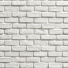 Obraz premium White brick wall with evenly sized rectangular bricks background.