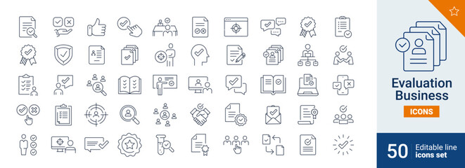 Evaluation icons Pixel perfect. Check, manager, award, ...	
