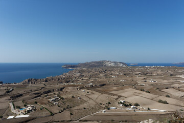 Obraz premium Griechenland - Santorini - Emporio - Aussichtspunkt - Blick nach Akrotiri