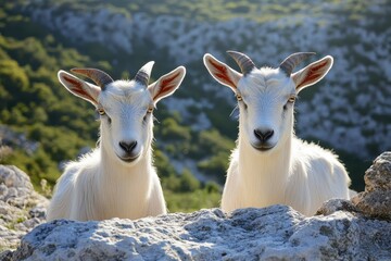 Obraz premium mountain goat on a rock