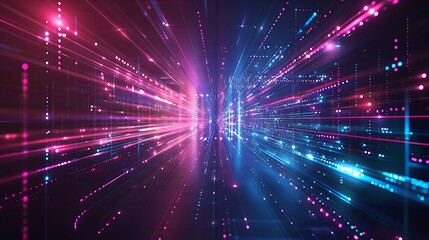 Naklejka premium A digital background with a glowing Wi-Fi hologram, symbolizing fast mobile communication and wireless network advancements.