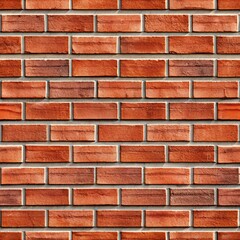 A seamless red brick wall with evenly sized rectangular bricks.