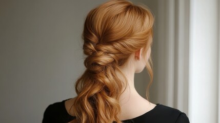 Obraz premium Elegant Half-Up Wavy Ponytail