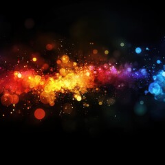 Colorful Sparkles Abstract Design with Vibrant Bokeh Effect for Celebration Backgrounds and Festive Mood