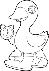 Duck Alarm clock Animal Vector Graphic Art Illustration