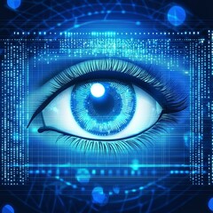Biometric Security Human Eye with Digital Overlay