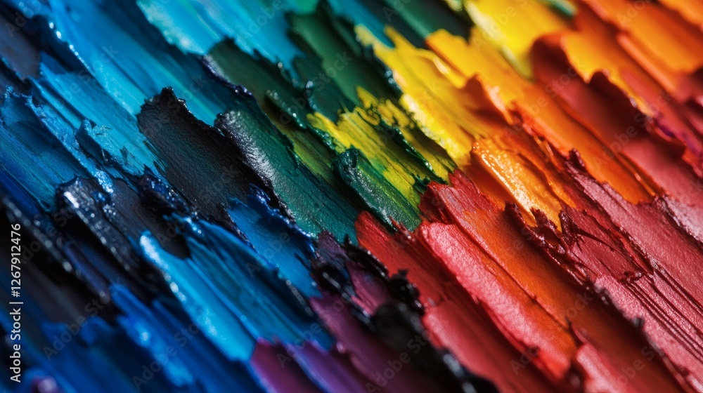 Poster colorful abstract texture created with thick layers of paint on canvas. generative ai