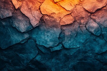 Fototapeta premium Abstract rock texture, warm to cool tones.