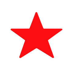 Obraz premium Solid red star illustration symbolizing boldness and significance in a striking design, icon