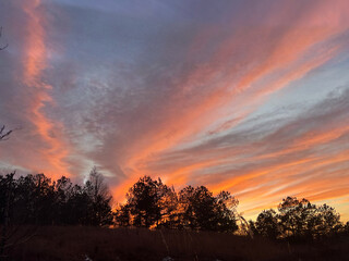 Vibrant Orange and Pink Clouds at Sunset II
