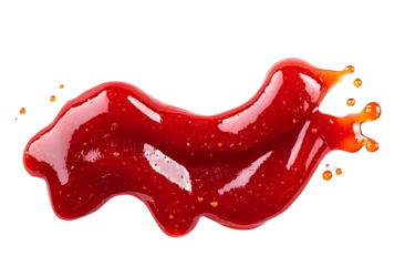 tomato sauce ketchup splashes isolated on white background clipping path