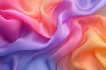 Fototapeta premium Rainbow ombre silk fabric texture